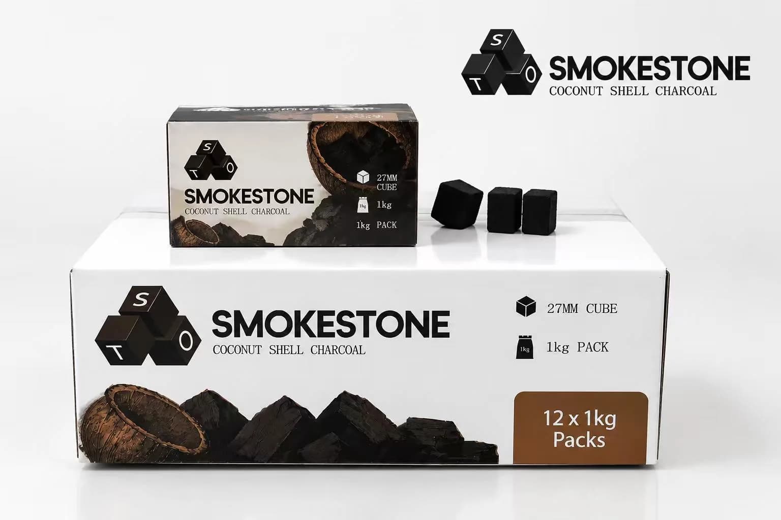 SMOKESTONE Coconut Shell Charcoal - 12-PACK